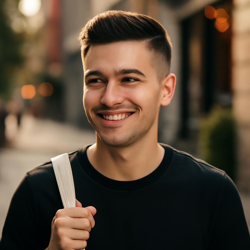 mid fade haircut - Front View