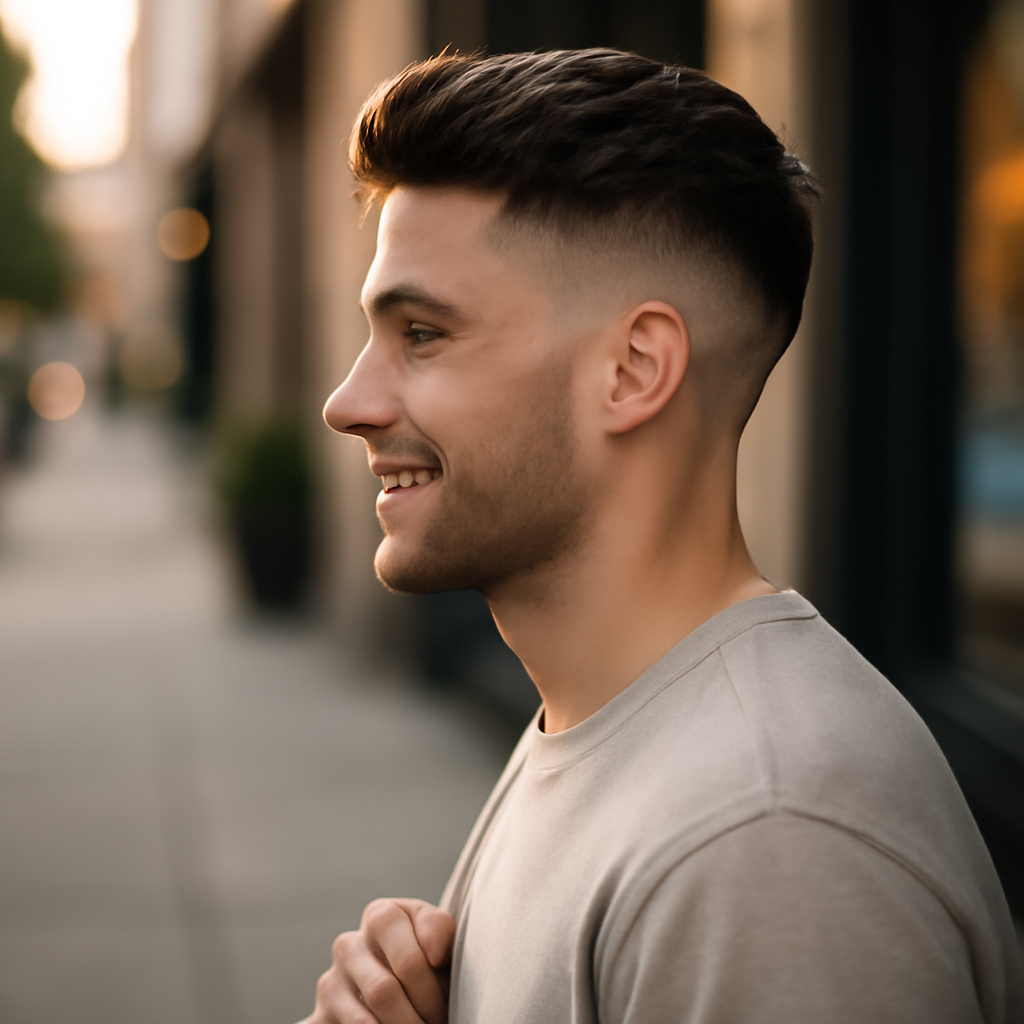 mid fade haircut - Side View