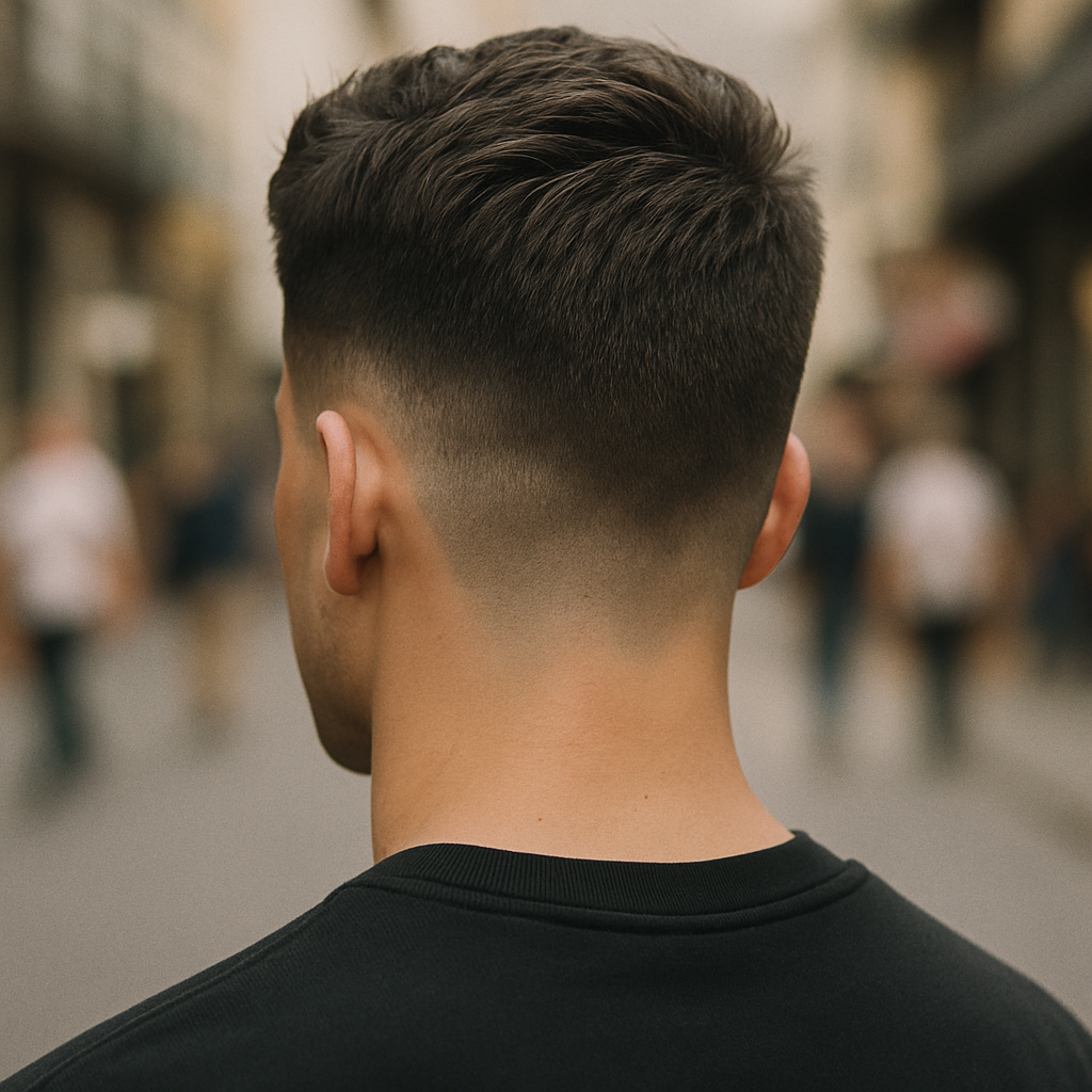 mid taper fade - Back View