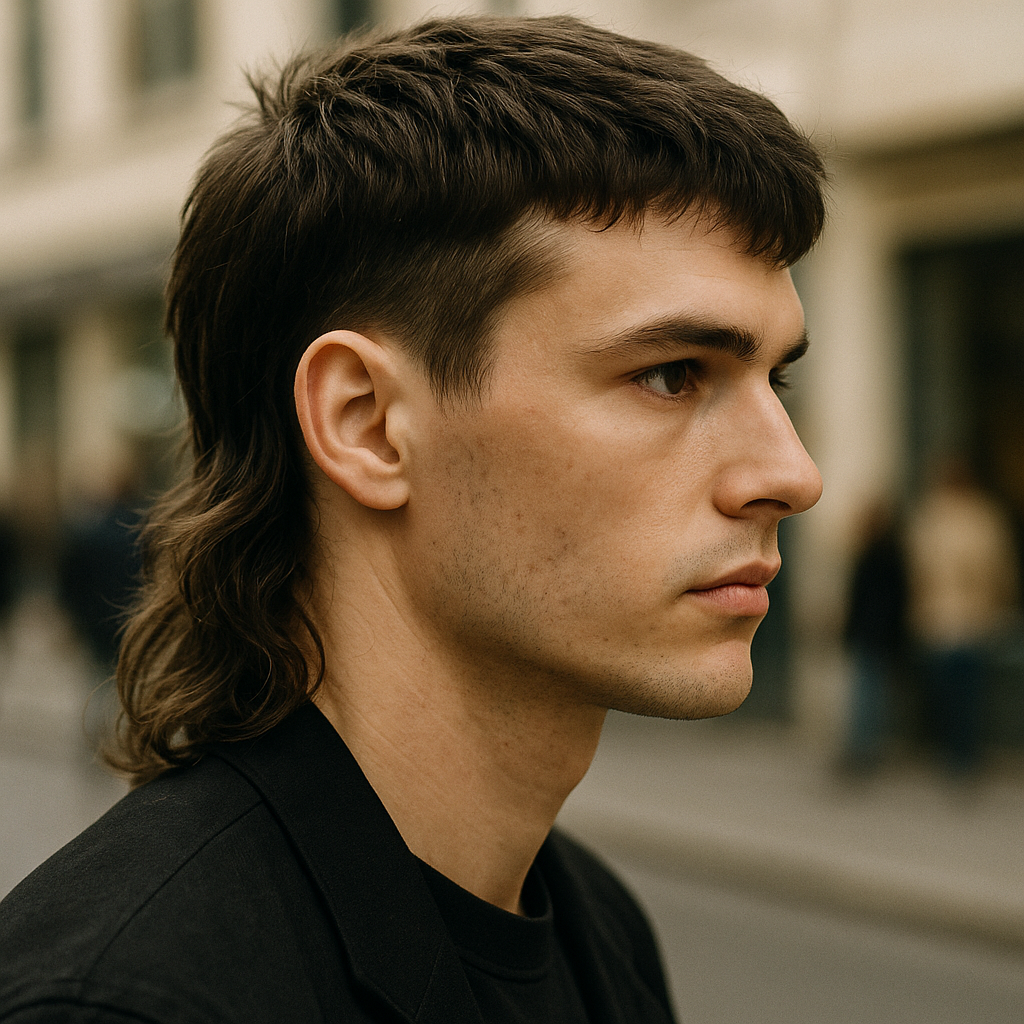 modern mullet - 3/4 Profile View