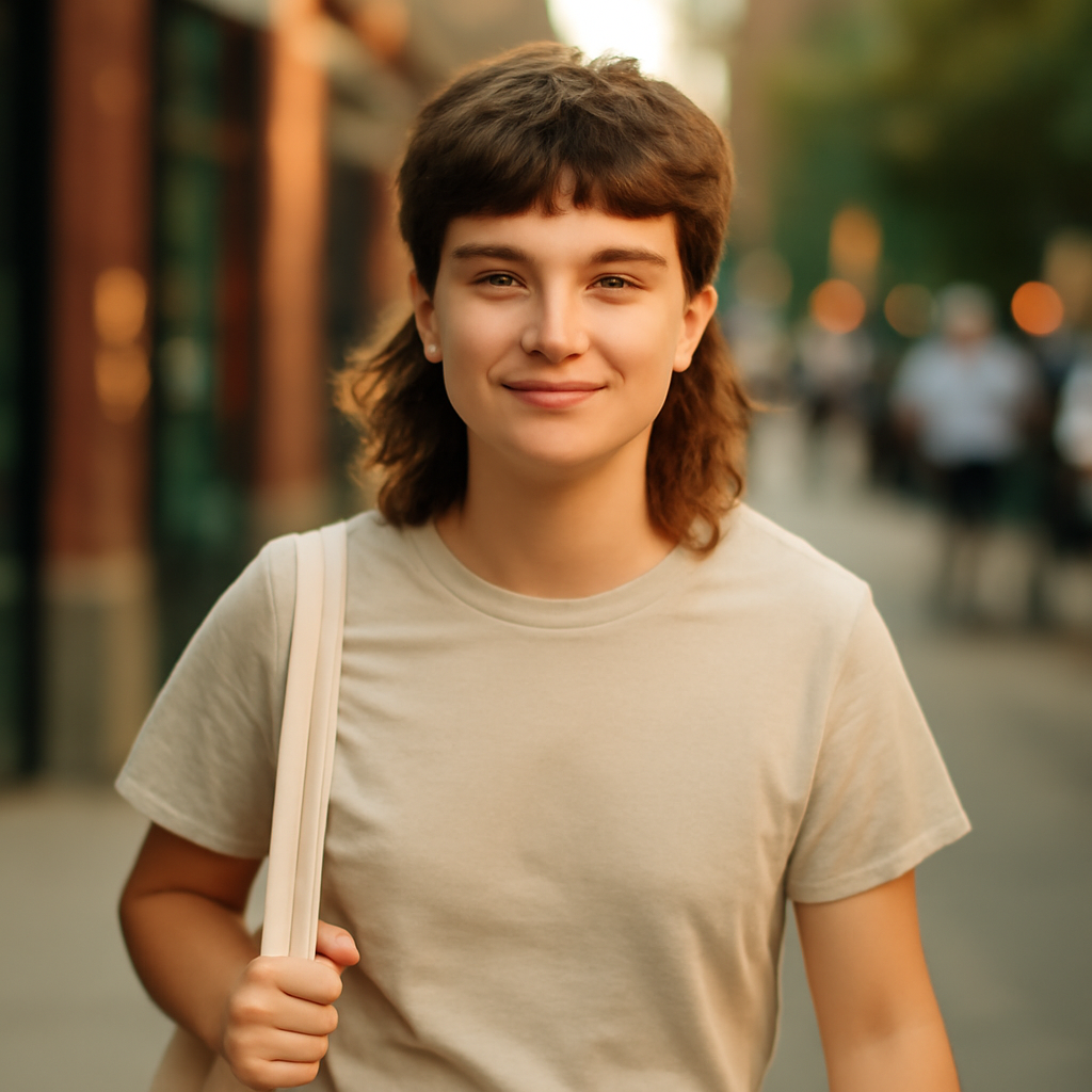 mullet hair - Front View