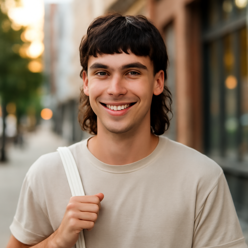 mullet haircut men - Front View