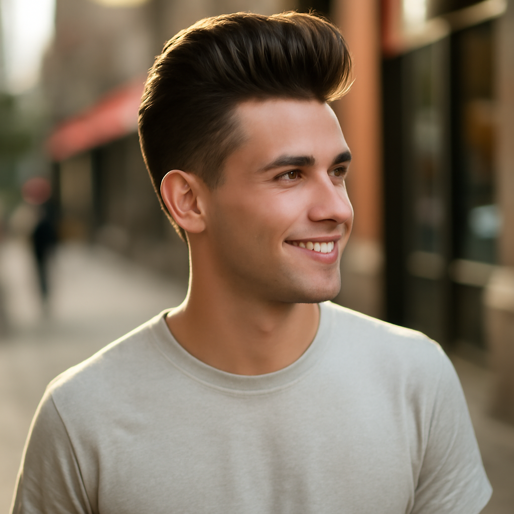 pompadour - 3/4 Profile View
