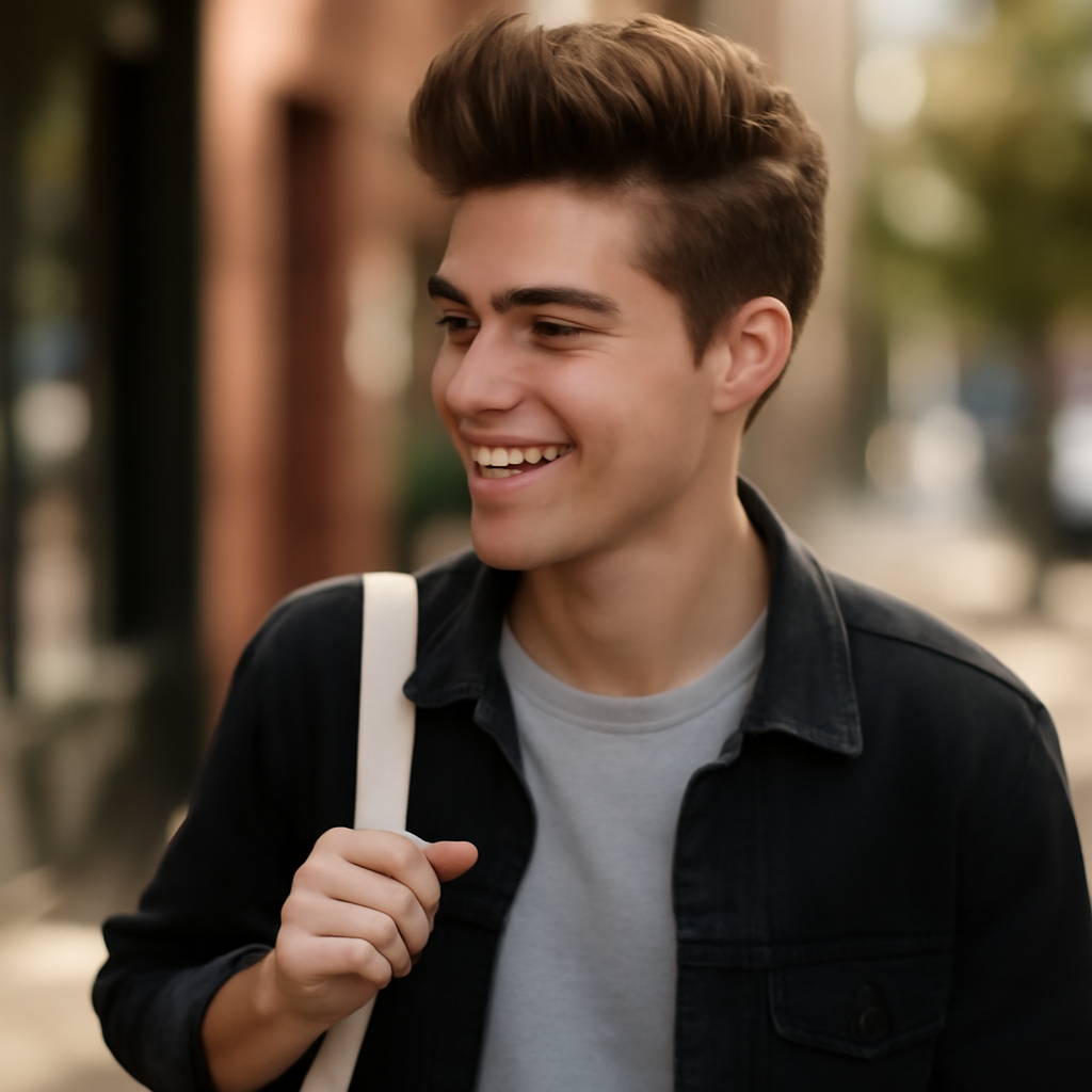 quiff - 3/4 Profile View