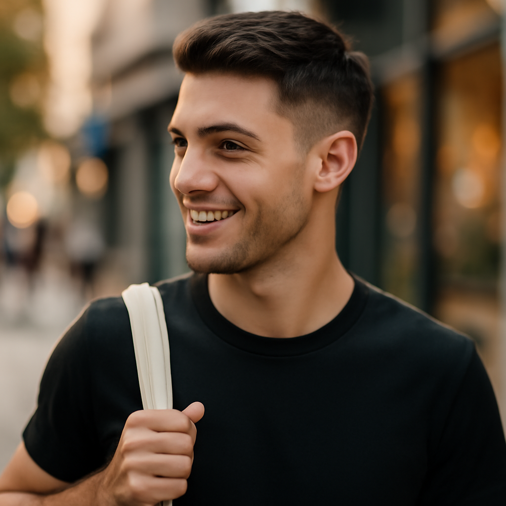 short haircuts for men - 3/4 Profile View