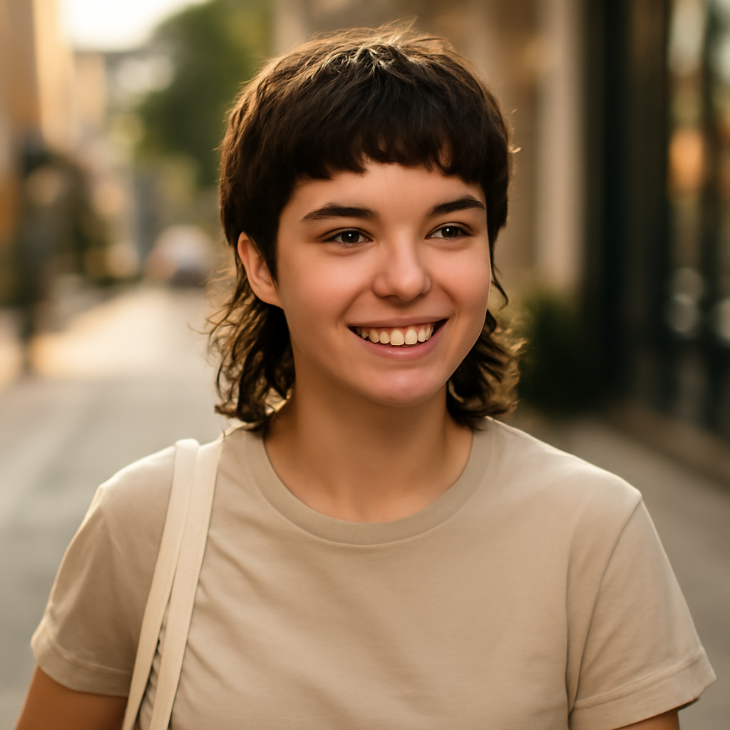 short mullet - Front View