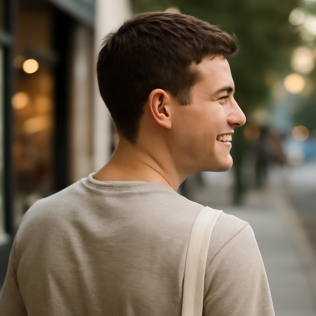 simple hair style men - Back View