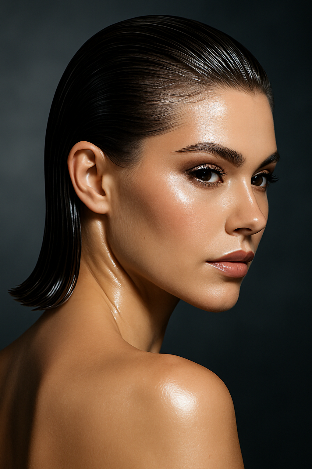 Slicked-Back Wet Look: The Ultimate Power-Hair Style Guide - Back View