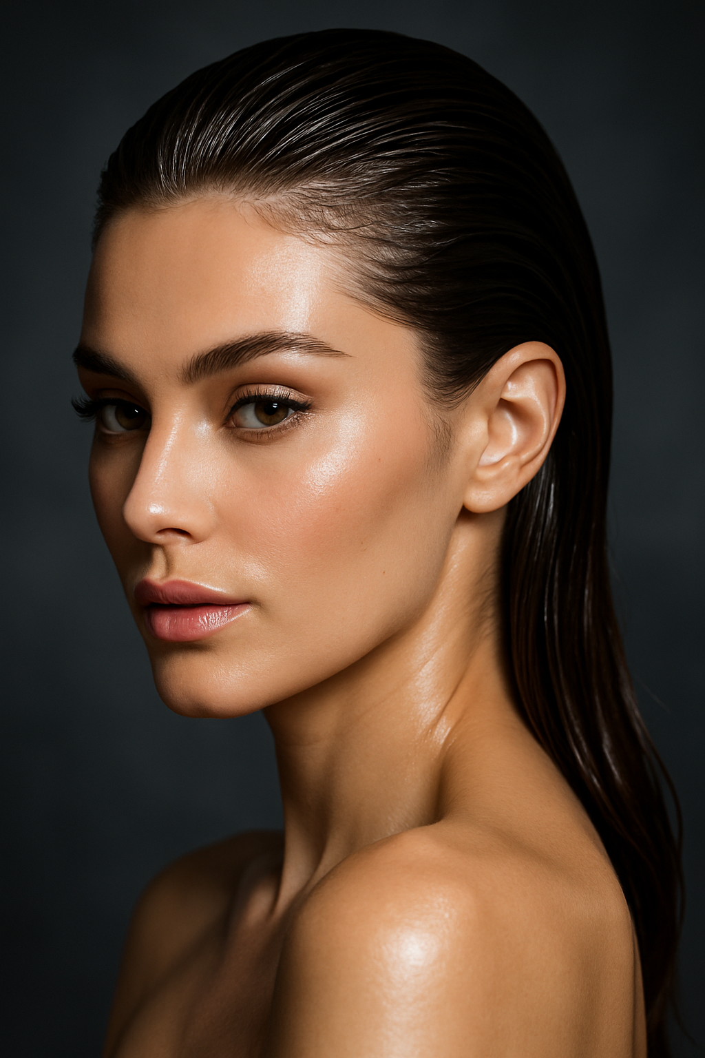 Slicked-Back Wet Look: The Ultimate Power-Hair Style Guide - 3/4 Profile