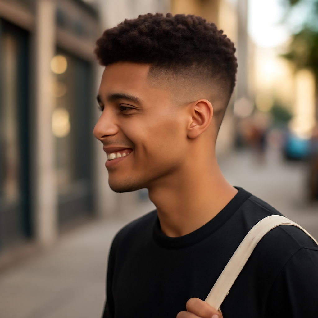 taper fade haircut - Side View