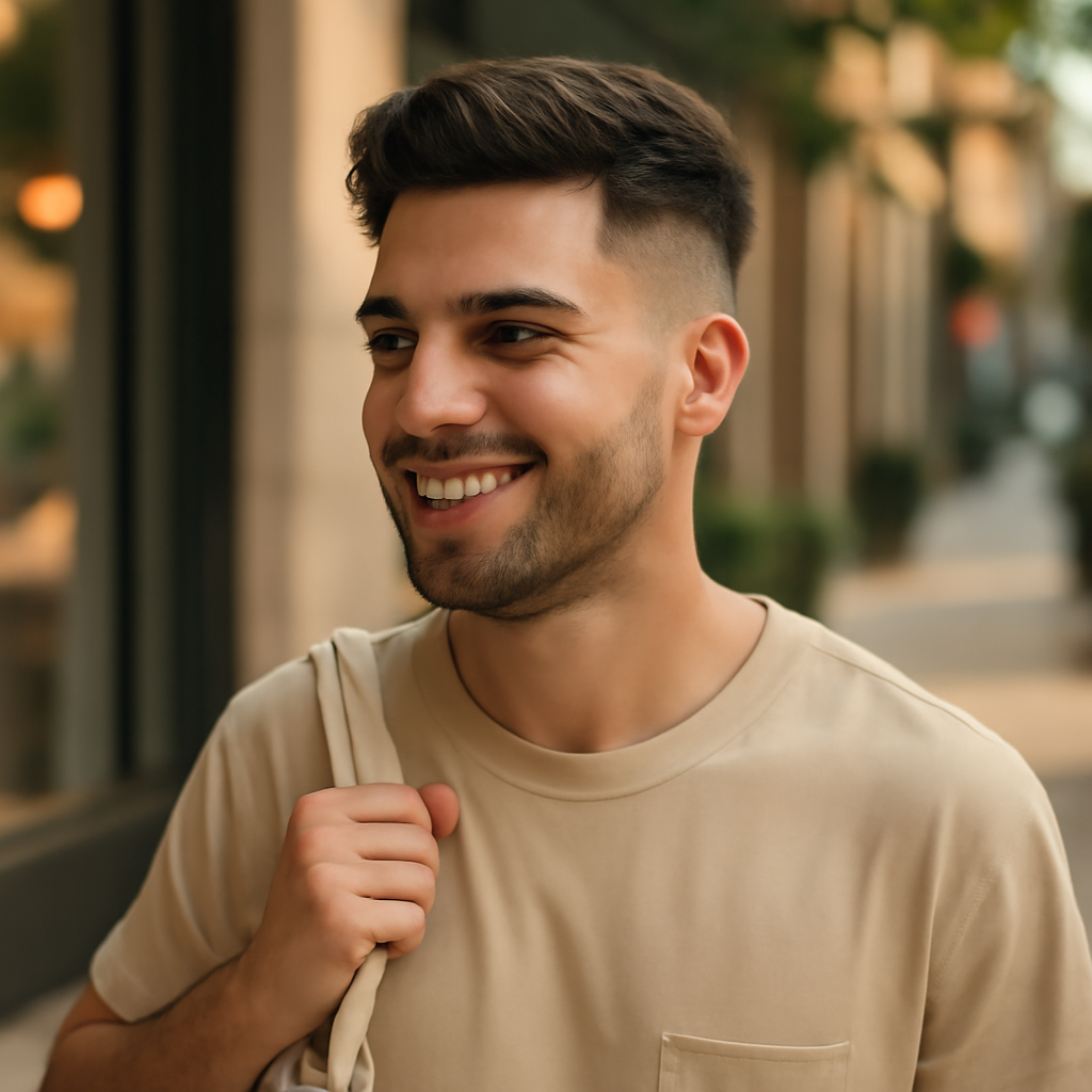 taper fade haircut - 3/4 Profile View