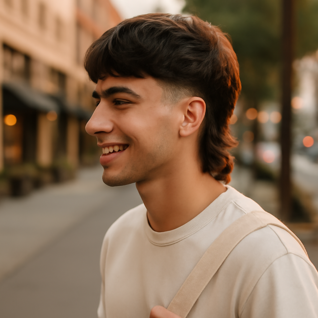 taper mullet - 3/4 Profile View