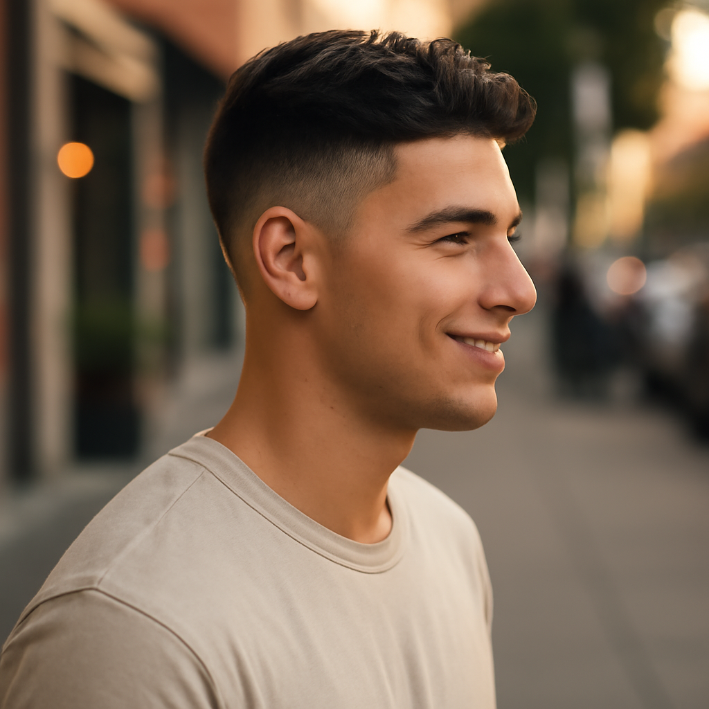 temple fade - Side View