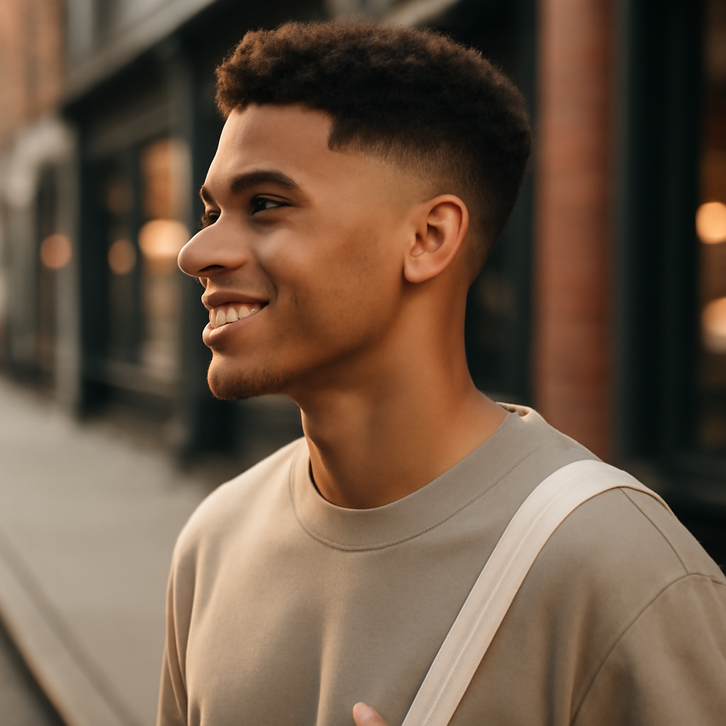 temple fade - 3/4 Profile View