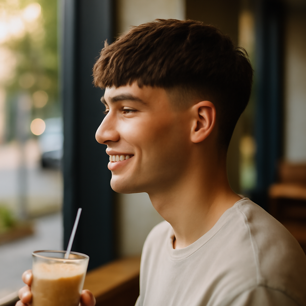 textured fringe haircut - Side View