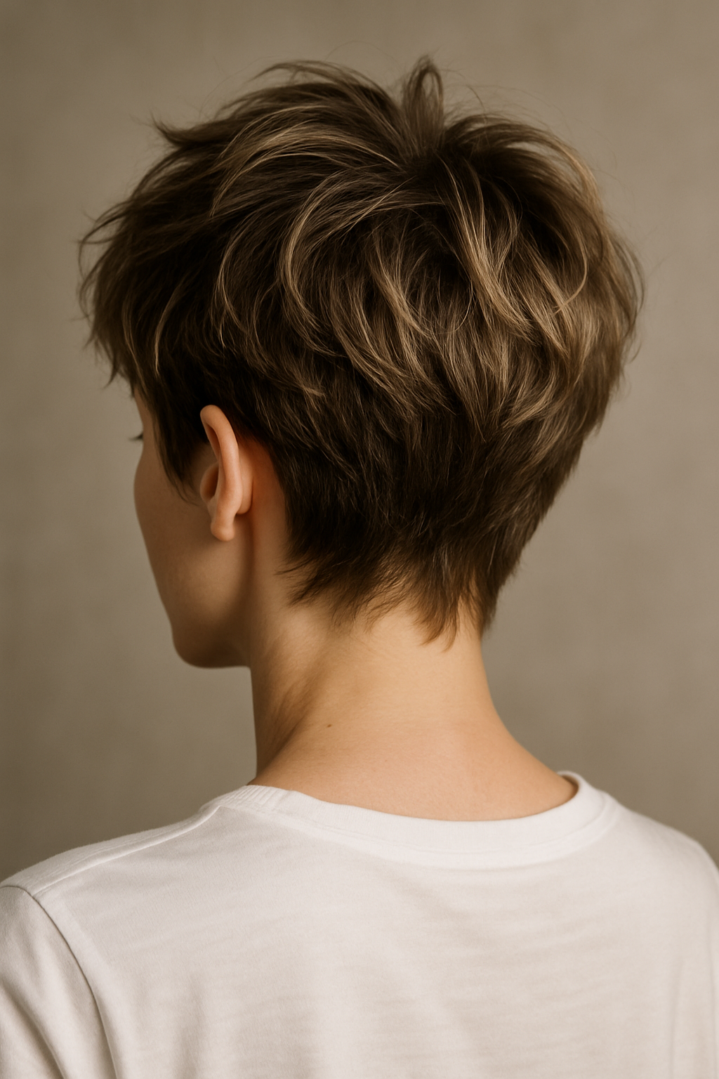 The Tousled Pixie Crop: Effortless Edge in One Chic Cut - Back View
